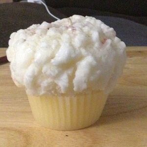 A cupcake candle